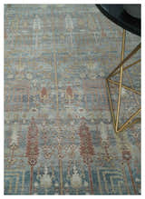 Tree of life Antique Distressed Finished Gray, Silver and Rust Low Pile Multi Size wool Area Rug