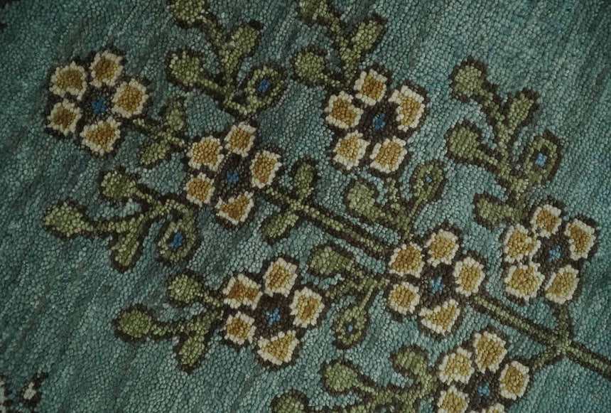 Tree of Life Green Traditional Hand Knotted Turkish Design Multi Size Wool Area Rug