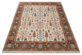Tree of Life Hand Knotted Ivory, Brown and Rust Traditional Oushak Multi Size Wool Rug
