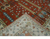 Tree of Life Rust and Ivory Traditional Hand Knotted Turkish Design Wool Area Rug