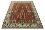 Tree of Life Rust and Ivory Traditional Hand Knotted Turkish Design Wool Area Rug