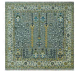 Tree of life Silver and Ivory Hand Knotted Traditional Multi Size Wool Area Rug