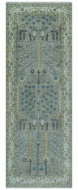 Tree of life Silver and Ivory Hand Knotted Traditional Multi Size Wool Area Rug