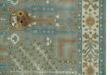 Tree of life Traditional Floral Gray, Beige, Green and Dark Peach Hand Tufted wool Area Rug