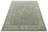 Tree of life Traditional Floral Gray, Beige, Green and Dark Peach Hand Tufted wool Area Rug