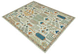 Tree of life Traditional Floral Ivory, Blue and Rust Hand Knotted Multi Size Wool Area Rug