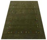 Tribal Border Design Hand Loomed Wool Area Rug