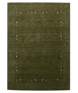 Tribal Border Design Hand Loomed Wool Area Rug