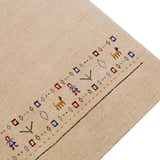 Tribal Border Ivory Design Hand Loomed Wool Area Rug