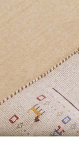 Tribal Border Ivory Design Hand Loomed Wool Area Rug