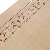 Tribal Border Ivory Design Hand Loomed Wool Area Rug