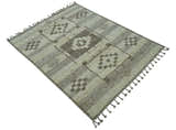 Tribal Custom Made Contemporary Beige Hand knotted Wool Area Rug