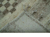 Tribal Custom Made Contemporary Beige Hand knotted Wool Area Rug
