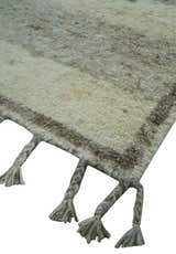 Tribal Custom Made Contemporary Beige Hand knotted Wool Area Rug