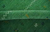 Tribal Design Green Custom Made Traditional Hand loom Wool Area Rug