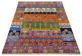 Tribal Gabbeh Rust, Ivory, Green and Pink Hand knotted Antique Look Traditional Wool Area Rug