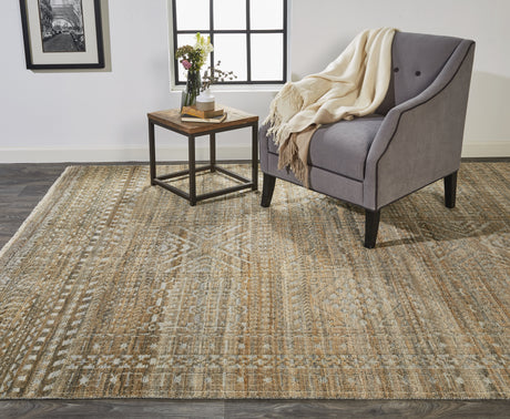 Feizy Payton Transitional Geometric - Gold/Tan/Ivory Area Rug