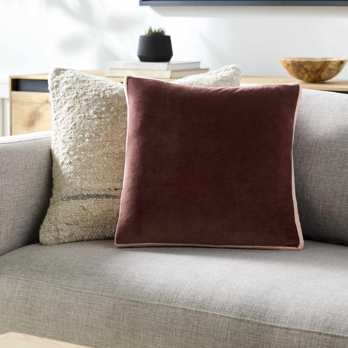 Rosten Rust Vertical Pleated Texture Modern Cotton Accent Pillow - Cle ...