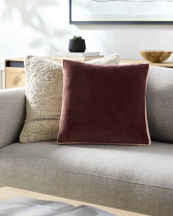 Rosten Rust Vertical Pleated Texture Modern Cotton Accent Pillow - Clearance