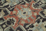 Traditional Heriz Rust And Beige Hand Knotted Wool Area Rug