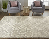 Feizy Belfort Transitional Trellis & Lattice - Gray/Ivory Area Rug