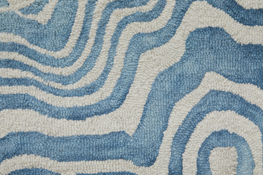 Feizy Lorrain Modern Abstract - Blue/Ivory Area Rug