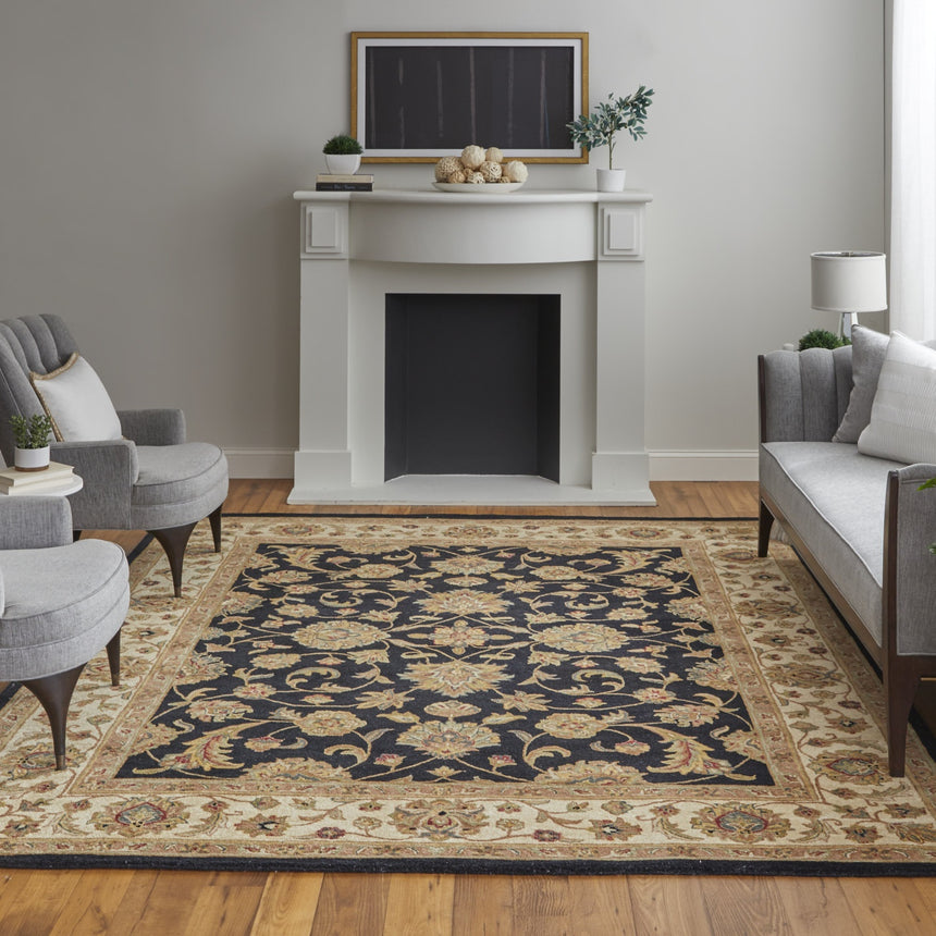 Feizy Wagner Traditional Oriental - Black/Gold/Tan Area Rug