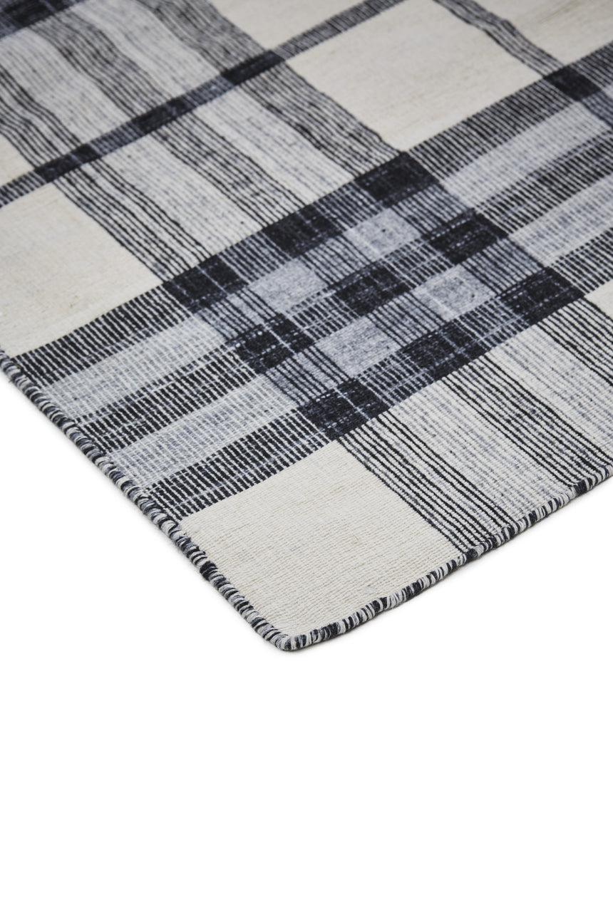 Feizy Crosby Transitional Plaid - Ivory/Blue/Black Area Rug - Clearance
