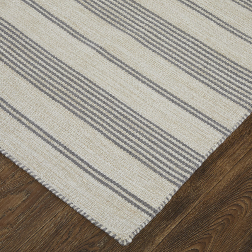 Feizy Duprine Transitional Stripes - Gray/Ivory Area Rug