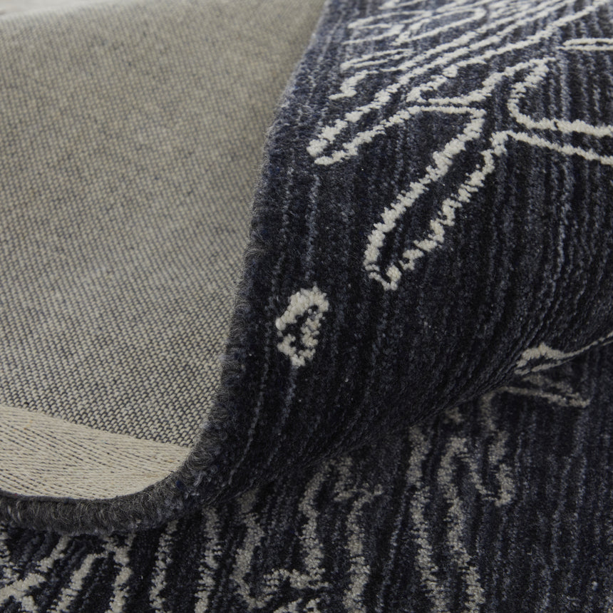 Feizy Whitton Modern Abstract - Black/Gray/Ivory Area Rug