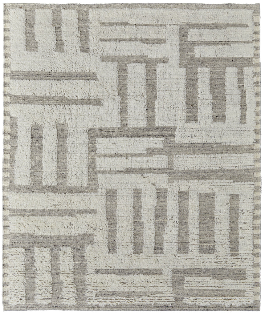 Feizy Ashby Transitional Geometric - Gray/Ivory Area Rug