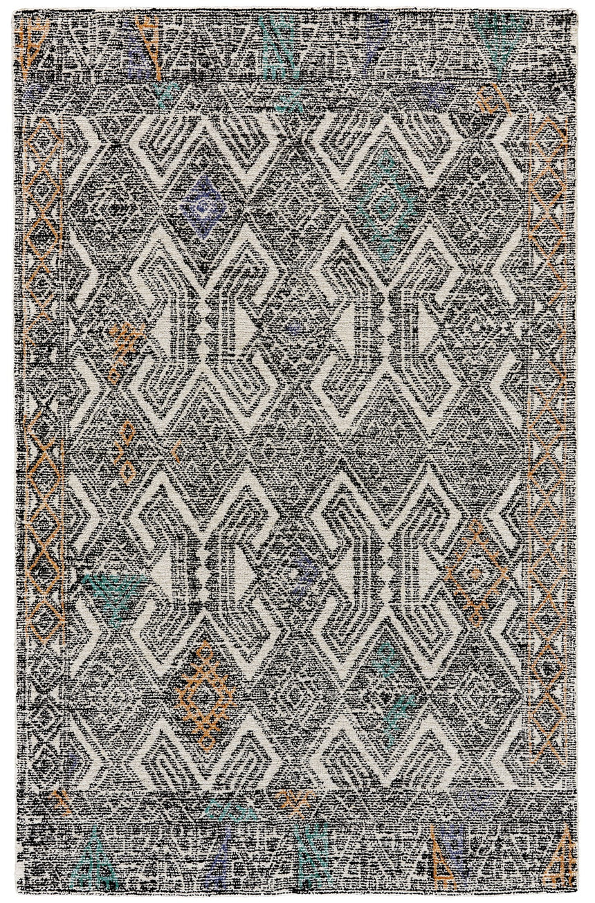 Feizy Arazad Transitional Geometric - Black/Ivory/Green Area Rug