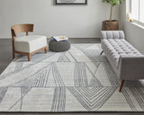 Feizy Whitton Modern Abstract - Ivory/Black Area Rug