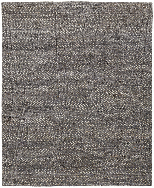 Feizy Dering Modern Polka Dots - Gray/Tan/Taupe Area Rug