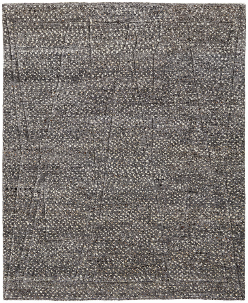 Feizy Dering Modern Polka Dots - Gray/Tan/Taupe Area Rug