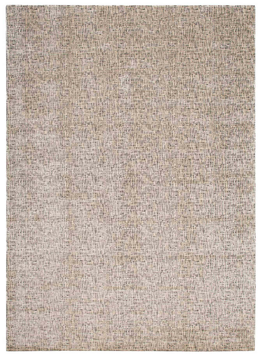 Close-up of the Nourison Starlight Midnight rug. Modern design with a subtle woven texture in neutral tones.