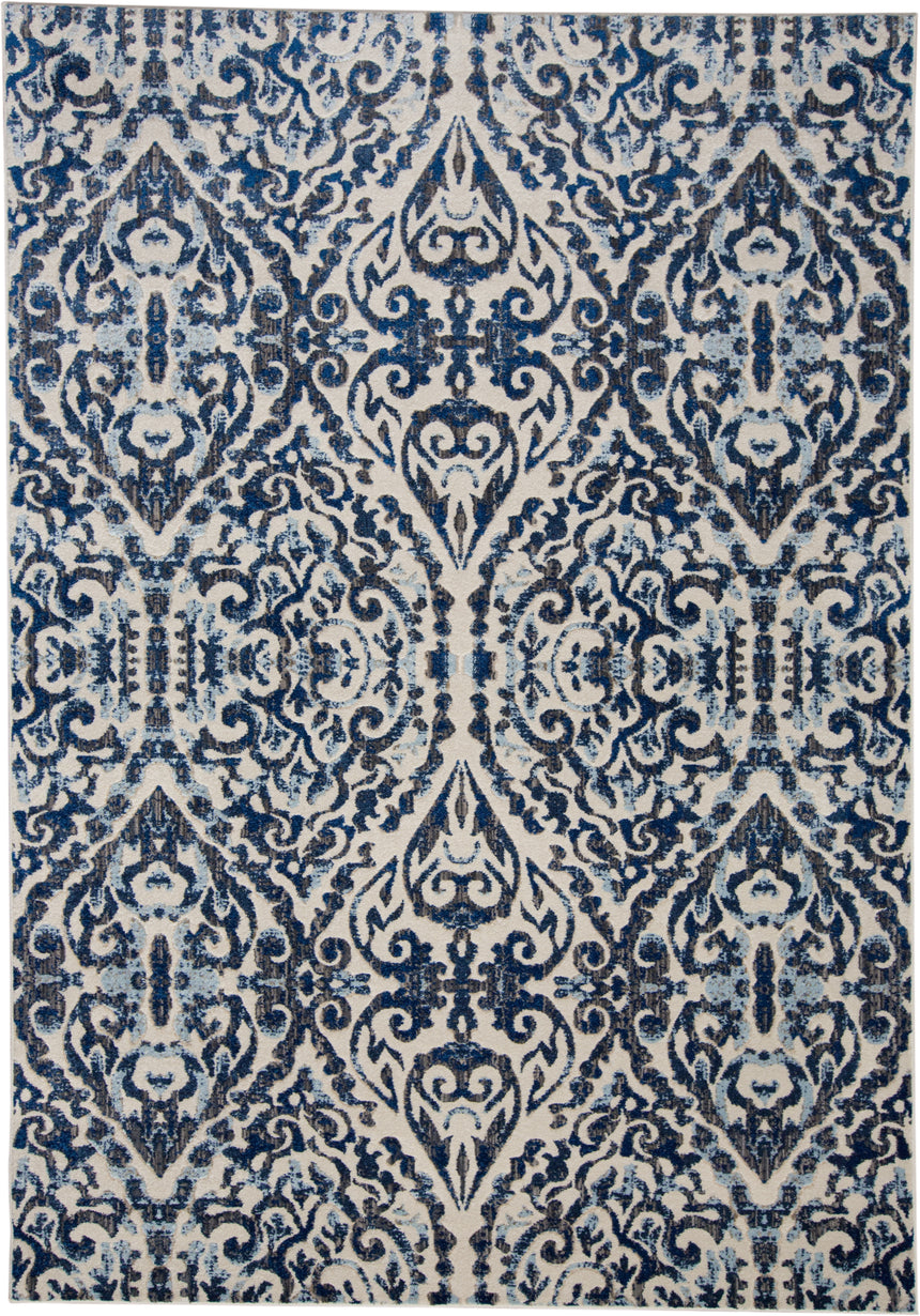 Feizy Milton Modern Ikat - Blue/Ivory/Black Area Rug - Clearance