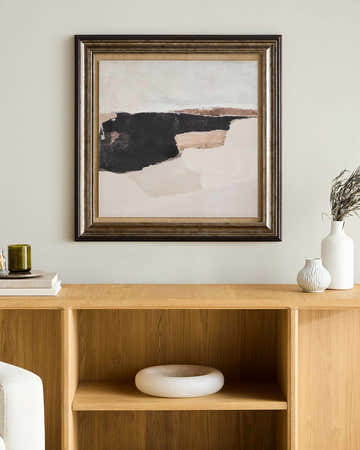 Deep Charcoal Modern Framed Wall Art for modern gallery walls