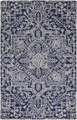 Feizy Belfort Transitional Medallion - Blue/Ivory Area Rug - Clearance