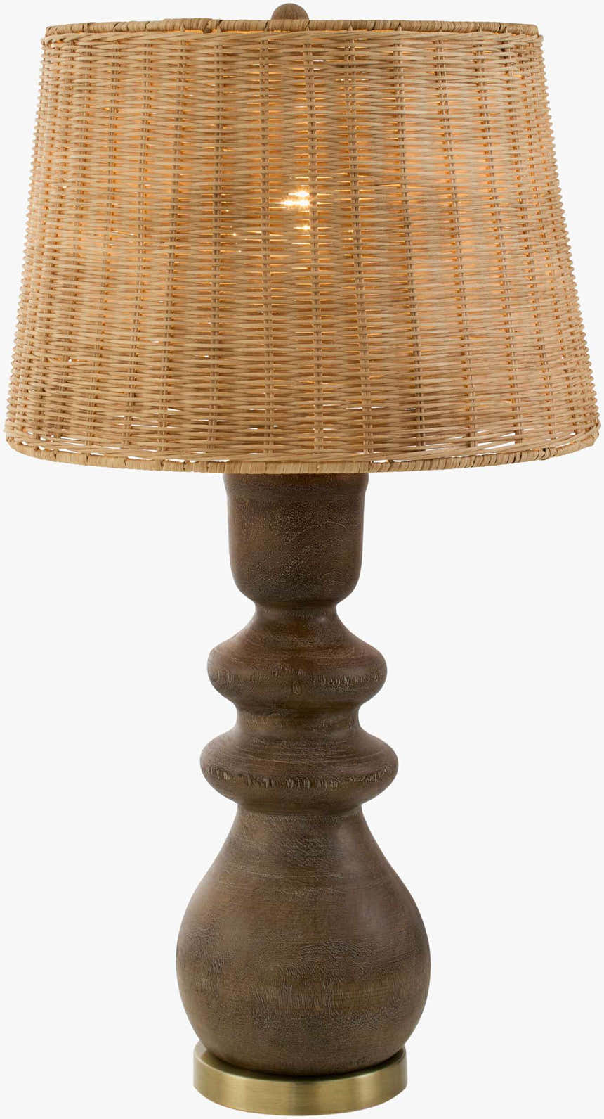 Mouzillon Dark Brown Rattan Table Lamp