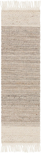 Cream Veruela Wool Blend Braided Tassel Area Rug - Clearance