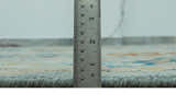 Vibrant Colorful Light Blue, Mustard, Brown and Blue Hand Knotted Traditional Oushak Multi Size wool Area Rug