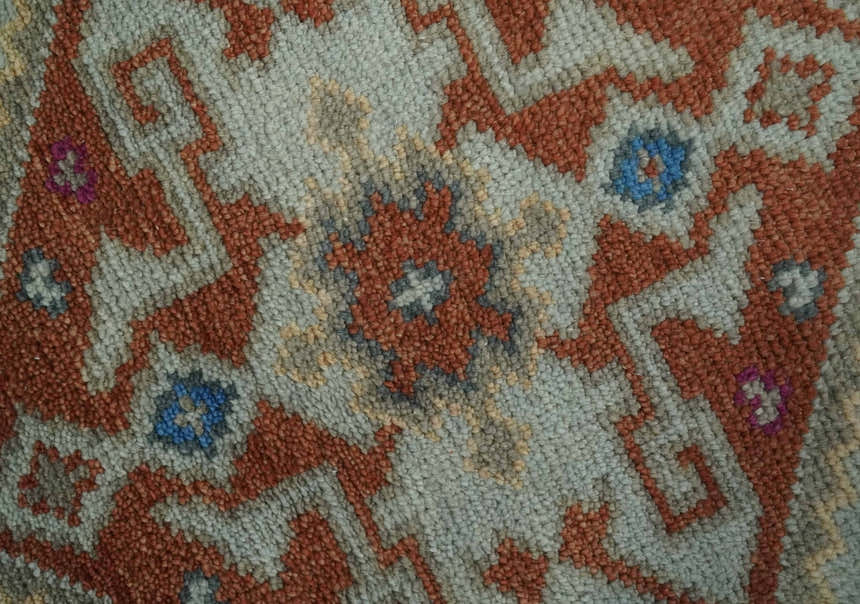 Vibrant Colorful Silver, Beige, Blue and Brown Traditional Heriz Multi Size wool Area Rug