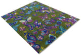 Vibrant Garden of Butterfly Green and Purple Hand knotted Multi size wool Area Rug
