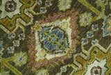 Vintage Style Earthy Green and Silver Traditional Hand Knotted Multi Size wool area rug
