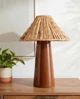 Bright Orange Traditional Table Lamp for bedside or console tables