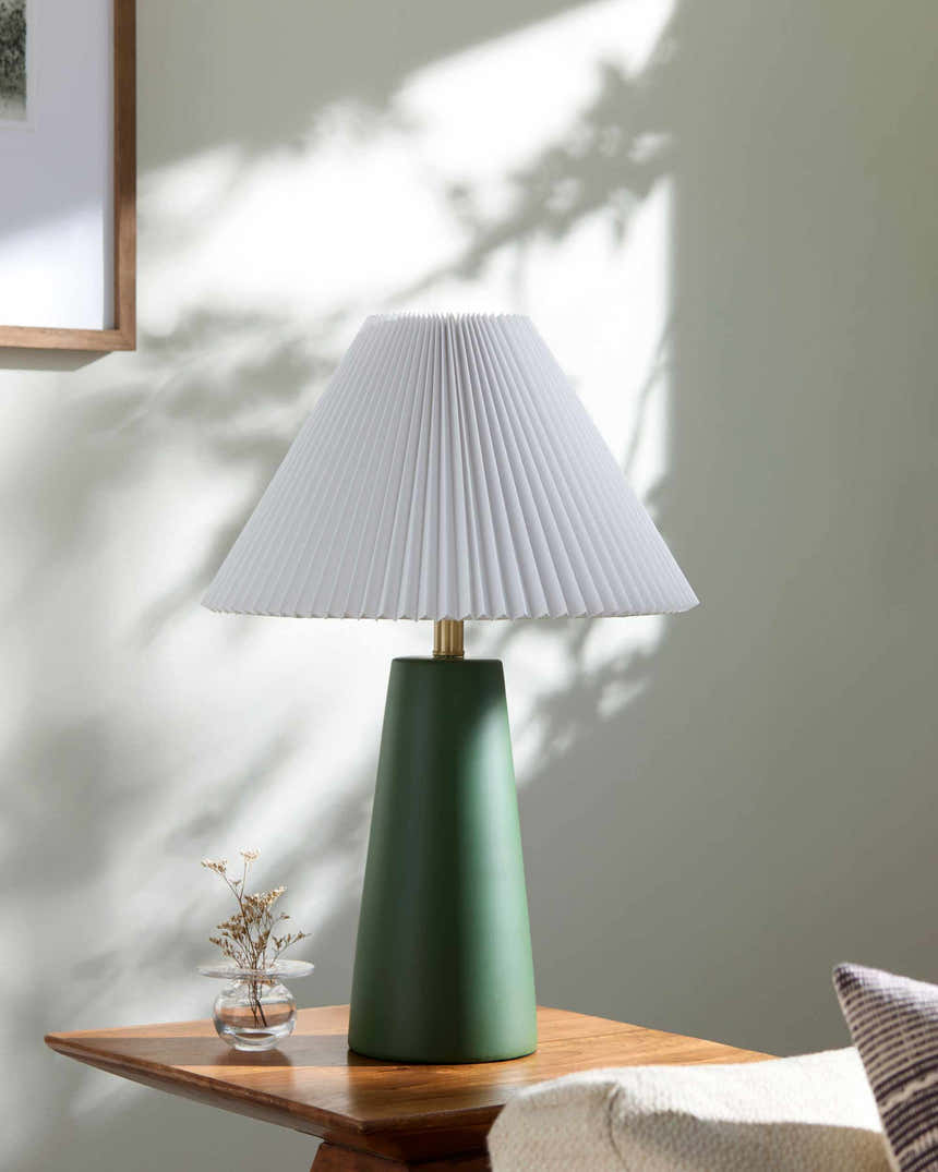 Forest Green Traditional Table Lamp for bedside or console tables