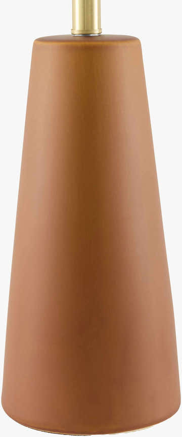 Terracotta Cone Table Lamp with Pleated Shade