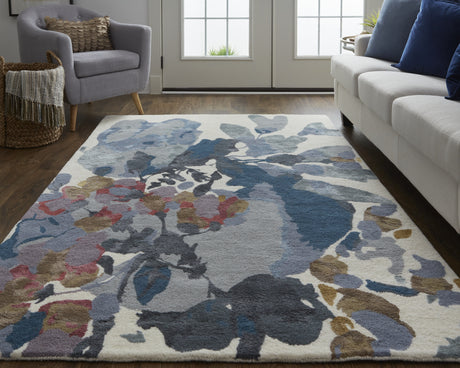 Feizy Dafney Transitional Floral & Botanical - Blue/Gray/Pink Area Rug
