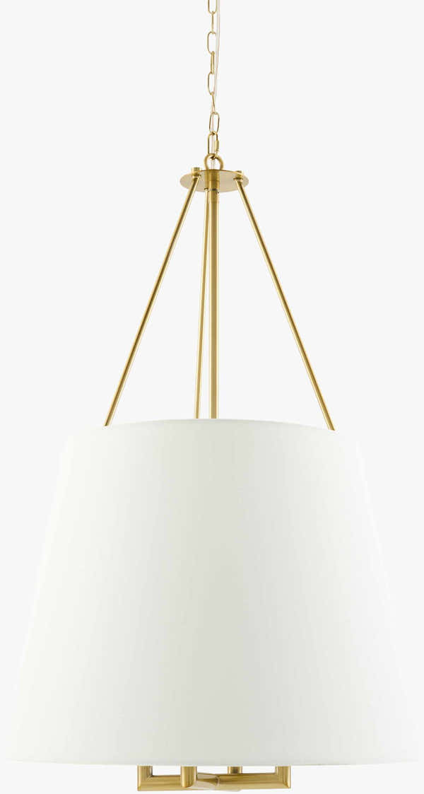 White Traditional Chandelier with linen details for dining or living rooms